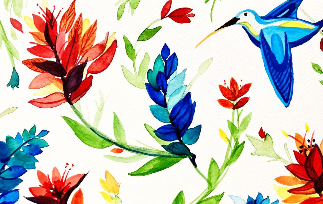 Watercolor flower wallpaper